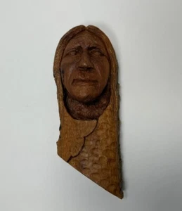 Wood Spirit Carving Wood Spirit Native American Indian Proud - Picture 1 of 6