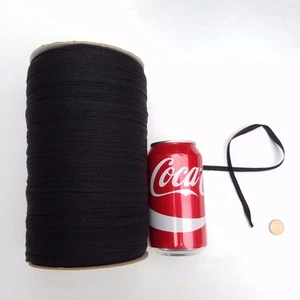 Cinta colgante de algodón tejido tejido - negro 1/4" rollo de 1000 yardas   - Imagen 1 de 2