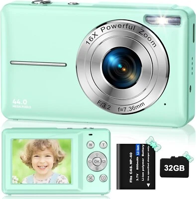 Digitalkamera Fotokamera HD 1080P 44MP 32GB Speicherkarte 16x Zubehörpaket C28 - Bild 1 von 4