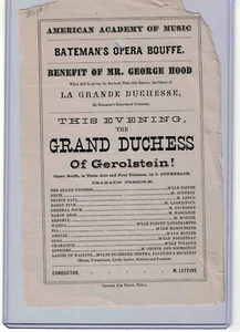 Bateman's Opera Bouffee Program c1868 American Academy of Music Philly - Picture 1 of 1