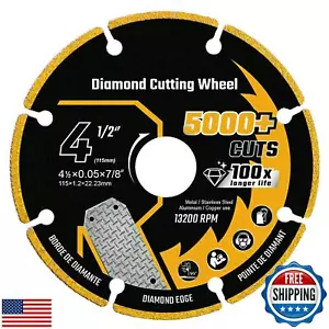 Revvstark 4 1/2 in Cut Off Wheel Diamond Cutting Wheel 4 1/2 Inch with 7/8" A - Picture 1 of 5