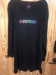 Victoria’s Secret Supermodel Black cotton T-shirt dress long sleeve Xl - Picture 1 of 7