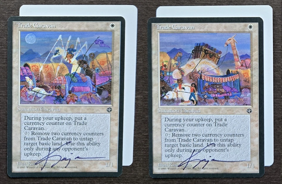 SIGNED MtG Magic Kaja Foglio Artist Proof _ Homelands _ Trade Caravan A + B_1/50 - Image 1 of 4
