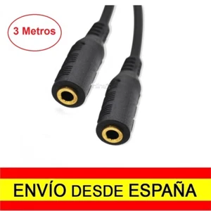 Cable MINI JACK Doble Hembra ORO 3 Metros Alargador 3,5mm Estéreo a1057 - Imagen 1 de 3