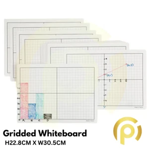 Gridded Whiteboard 22.8cm x 30.5cm Dry Erase Board School Children Classroom UK - Picture 1 of 4