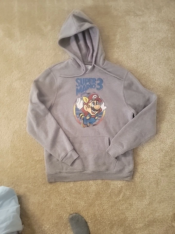 Old Navy Nintendo Super Mario Bros 3 Hombre Talla Grande Gris Sudadera con Capucha Foto 1 de 1
