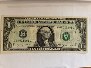 1 $ 1977 A Full Back to Face Offset Error Federal Reserve Note Bill *Crisp CU* - Bild 1 von 2