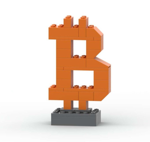 Bitcoin building sets, Logo gift set, Logo cryptocurrency Bitcoin