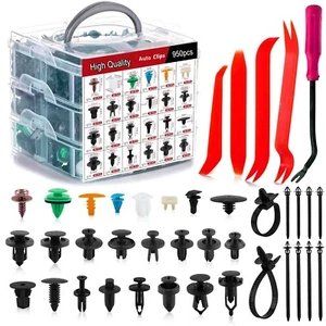 950 Pcs Car Retainer Clips Auto Fasteners Push Trim Clips Pin Rivet Bumper Kit - Picture 1 of 6