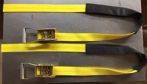 2" UNDERLIFT TIE DOWN STRAP & RATCHET - 1 pair TOW TRUCK, WRECKER, ROLLBACK - Bild 1 von 9