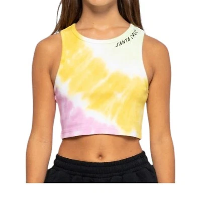 Santa Cruz Strip Tank Vest Top Tie Dye Popsicle Cropped Skateboard size S UK 8 - Image 1 of 4