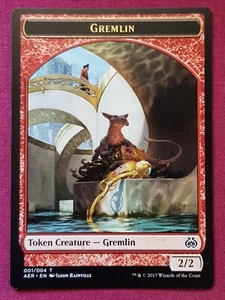 Magic The Gathering AETHER REVOLT GREMLIN token card MTG - Picture 1 of 2