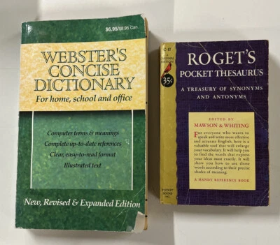 Webster's Concise Dictionary Expanded Ed. & Roget’s Pocket Thesaurus PB Lot Of 2 - Image 1 of 4