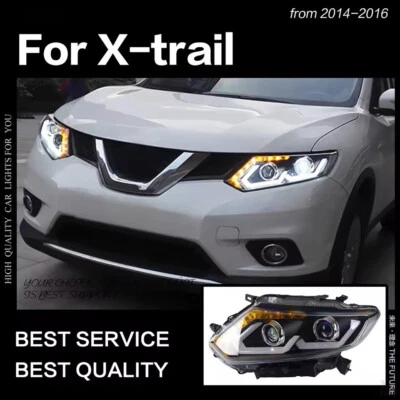 Full LED Headlight Assembly For Nissan X-trail 2014-2016 Rogue Left Right Pair - Image 1 of 4