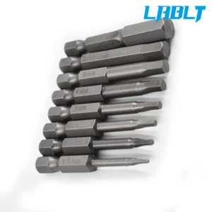 LABLT 8Pcs Hex Head Allen Bit Set Quick Connect Shank Impact Driver Drill Metric - Picture 1 of 10