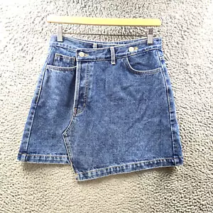 Pixie Market Womens Mini A-line Skirt Size S Blue Denim - Picture 1 of 14