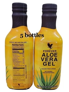5 bottles Forever Living Aloe Vera Gel/Drink 1 Liter ea. Kosher/Halal - Picture 1 of 5