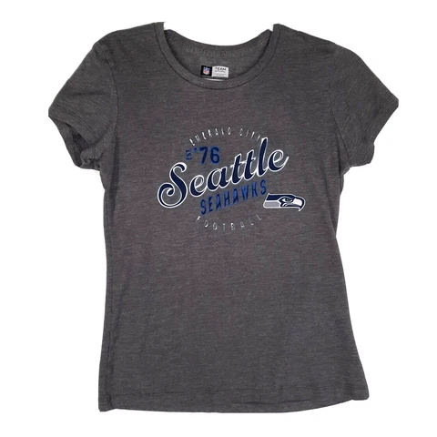 NFL Team Apparel Seattle Seahawks "Emerald City" Womens T-shirt, Gray, Size: M Cover