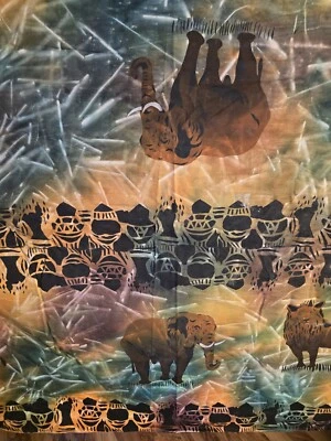 Mantel africano de lona 96 pulgadas X 58 pulgadas pintado a mano varios colores Foto 1 de 4