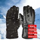 Waterproof Touch Screen Mittens Velvet Gloves Plush Gloves Pu Leather Gloves