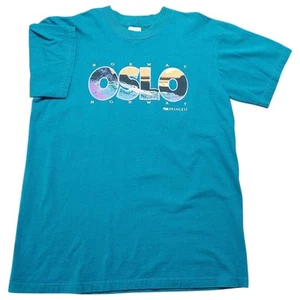 Vintage Oslo Norway t-shirt from Princess Cruise Lines Teal Blue/Green Graphic - Picture 1 of 7