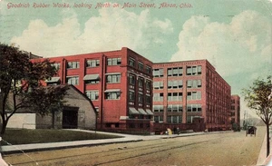 AKRON OH OHIO GOODRICH RUBBER WORKS FACTORY MAIN STREET 1910 POSTCARD 091325 U - Picture 1 of 2