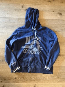 Dallas Cowboys Mitchell & Ness NFL Football Zippered Hoodie Sweatshirt Size L - Picture 1 of 3
