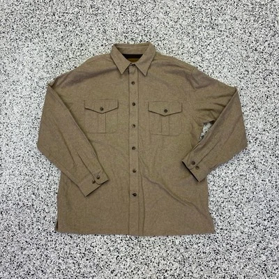 Vintage St Johns Bay Mens Light Brown Chamois Cloth Shirt Sz Large NWT - Image 1 of 4