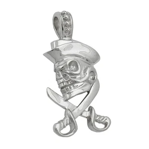 Anhänger 25x12mm Totenkopf mit Piratenhut Silber 925 - Bild 1 von 2