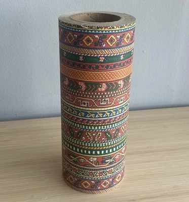 Rollo de papel tapiz vintage de 12” con patrón geométrico tradicional multicolor 260+ yardas Foto 1 de 4