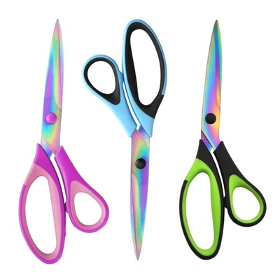 8.5 All-Purpose Scissors, 3-Pack Bulk Ultra Sharp Blade Shears, Comfort-Grip - Image 1 of 4