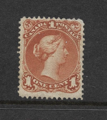 Canada 1868: Large Queen Issue #22, 1c Queen Victoria, original gum, F-VF, MH - Image 1 of 2
