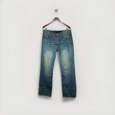 Do Denim Mens Y2K Whisker Fade Studded Jeans Size 34x32 Rocker Grunge Western - Image 1 of 4