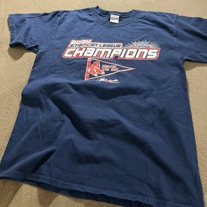 VINTAGE ‘04 BOSTON RED SOX AMERICAN LEAGUE CHAMPIONS WORLD SERIES LARGE T-SHIRT - Picture 1 of 9