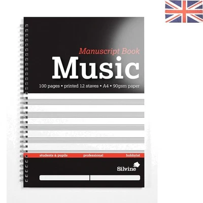 Refined A4 Music Notebook - 100 Page Manuscript with Practical Stave Format