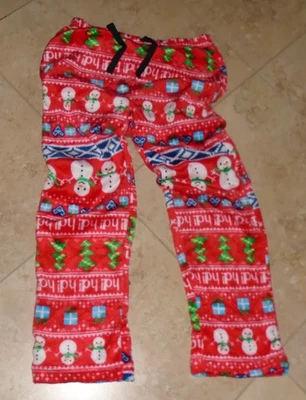 NUEVO Suave Vellón Navidad Invierno Tema Salón Pantalones Pijama Damas L Grande Foto 1 de 2