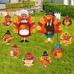 10PCS 20x12Inch Thanksgiving Yard Signs with Stakes Outdoor Turkey Decoration... - Bild 1 von 7