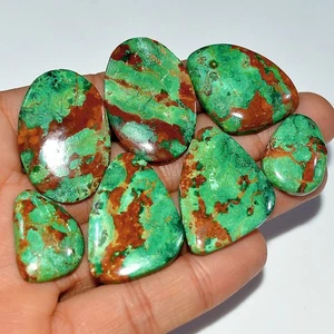 7 Pcs 227 Cts Natural Chrysocolla Cabochon Loose Gemstone 35x22 20x15mm #3689 - Picture 1 of 4