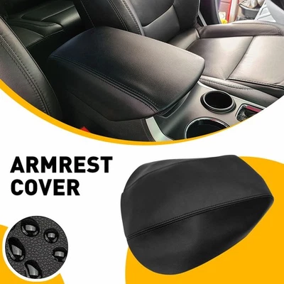 Para Ford Explorer 2011-2018 Cuero Consola Central Apoyabrazos Tapa Cubierta Almohadilla Negro Foto 1 de 4