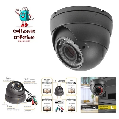 Analog CCTV Camera HD 1080P 4-in-1 TVI/AHD/CVI/CVBS Security Dome Camera Outd... - Image 1 of 4
