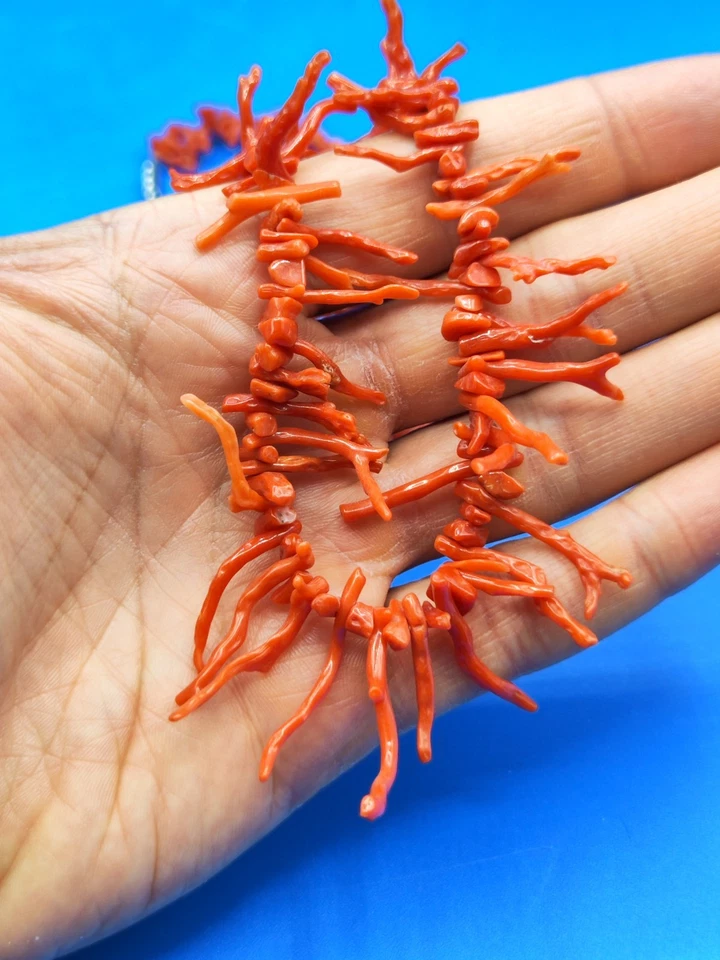 Antica collana in corallo rosso Sciacca con chiusura in argento sterling 925 - Immagine 1 di 4