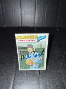 Mike Bacsik signiert 1977 Topps #103 Karte Texas Rangers Autogramm AU Baseballkarte - Bild 1 von 2