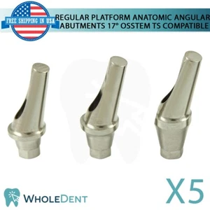 5x Regular Angled Anatomic Abutment 17° Titanium Dental Osstem® TS Compatible - Picture 1 of 5