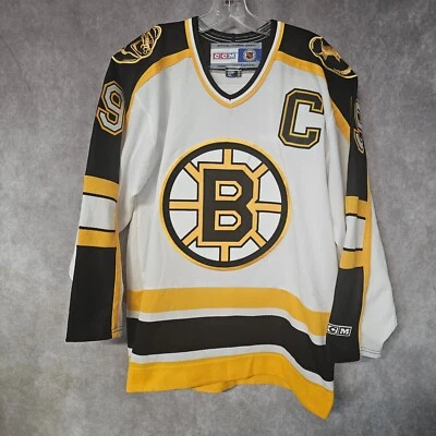 Camiseta deportiva blanca vintage CCM auténtica NHL Boston Bruins Joe Thornton 19 para hombre M Foto 1 de 4