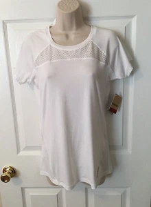 NUEVO Reebok Sport PEQUEÑO Calce Ajustado Blanco Mangas Cortas Top Fitness Atlético Nuevo con etiquetas $40 - Imagen 1 de 6