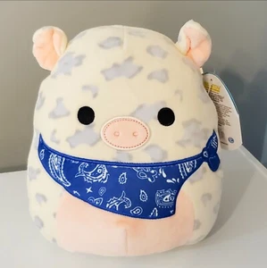 Squishmallow Rosie the Pig with blue bandana 8" KellyToy Plush NEW HTF RARE toy - Picture 1 of 3