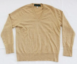 Suéter De Colección Años 80 Abercrombie & Fitch A&F Para Hombre GRANDE L 100% Cachemira Cuello en V Beige - Imagen 1 de 9