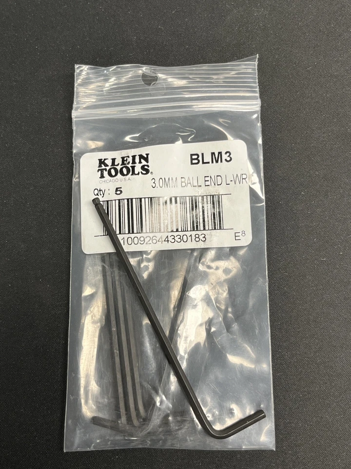 Klein Tools BLM3 3MM Ball End Hex Wrench, USA, 5 Pack - Image 1 of 1