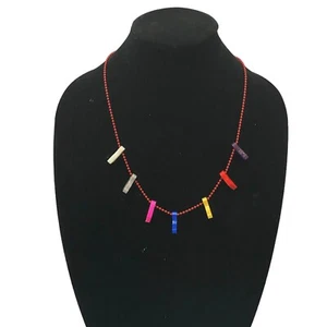 Mini Fuß Anhänger Halskette Kugelkette mit Multicolor 12 Zoll lang - Bild 1 von 7