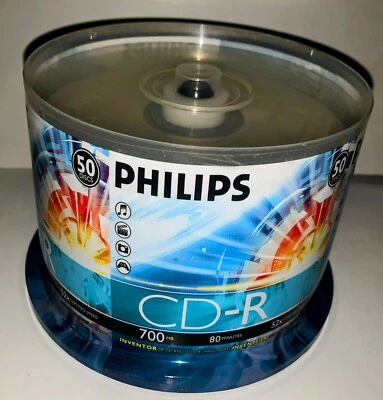 Discos PHILIPS CD-R 50 700mb 80 mins. Ea. (NIP)  Foto 1 de 3